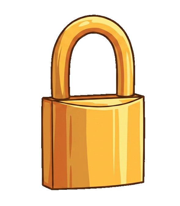 A brass padlock